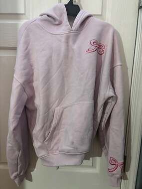Fourteen Twelve Not Luck Just God Hoodie Size S Pink